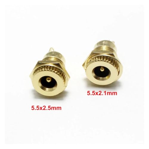 Conector hembra CC de 5,5 x 2,5 mm para montaje en panel de fuentes de alimentación, 5 piezas 4