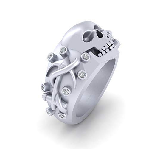 Bagues en argent sterling 925 et diamant blanc éclatant pour homme et femme
