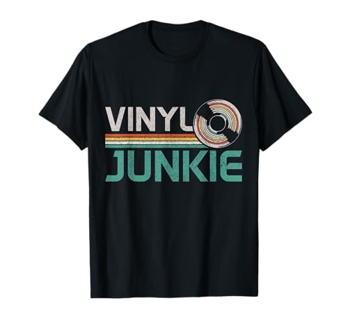 DJ coleccionista de discos LP retro vintage de Vinyl Junkie Camiseta