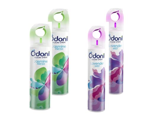 Image of Odonil Aerosol - Air Freshner Spray | (Pack of 4) | (2 Jasmine + 2 Lavender)