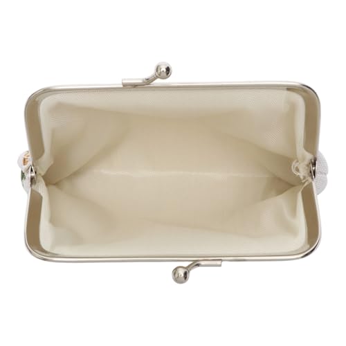 Generic 1Pcs Pouch Wallet Rose Design Snap Purse Canvas White 12x9cm3