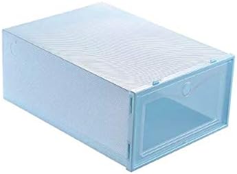 Shoe Rack 6Pcs/Set Shoe Organizer Drawer Thicken Transparent Plastic Shoe Storage Box Rectangle PP Thickened Drawer Shoe Boxes Shoe Storage (Color : Blue Size : S) (Green Small)