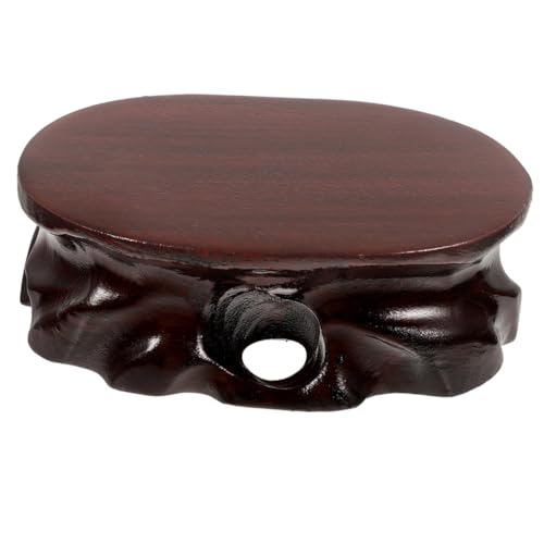 EXCEART 木製花瓶?子 広口楕ベース 仏像 茶壺用ディスプレイスタンド 高耐荷重 クラフト飾り棚 家用インテリア調和