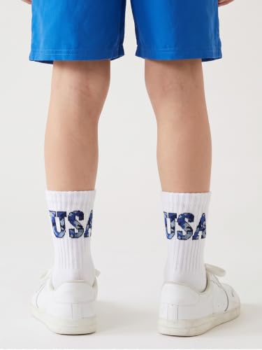 Image of COTTON DAY Unisex School Kids Boys Girls Soft Combed Cotton Athletic Socks