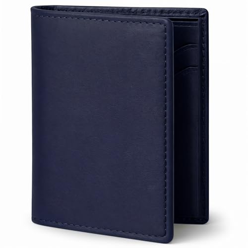 DYKANBO Billeteras para Hombre de Piel con Protección RFID, Slim Vertical Compacta para Bolsillo, Cartera Hombre Pequeña, con Monedero Sin Abultar, Ideal para Uso Diario, Viajes y Oficina
