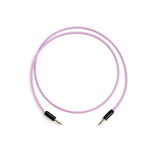 MyVolts Candycords Halo LED patch cables 2-pack, straight mini mono jack to straight mini mono jack, 50cm, Jellybean Purple