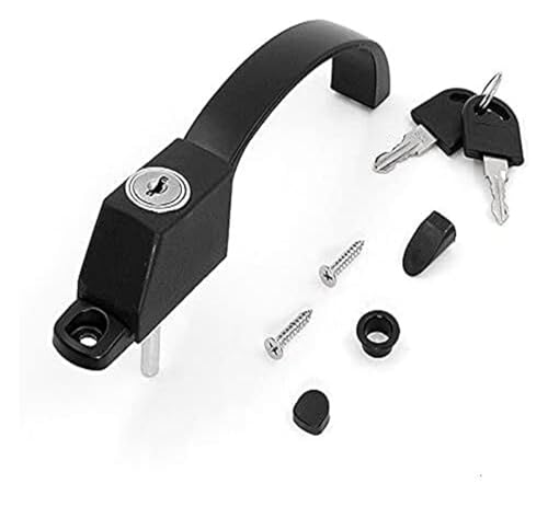 DXZXDJIU Maniglia for Serratura for Finestra in Materiale in Lega da 1 Pezzo - Maniglia for Porta con Schermo antifurto con Interruttore di Blocco/Pressione - Nera
