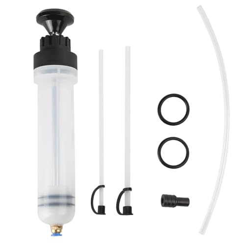 AXVRAV Bomba de aspiración de aceite de 500 ml, jeringa de extracción de aceite, bomba de extracción de aceite con manguera y extensiones, aspirador de líquido para líquido de frenos, aceite