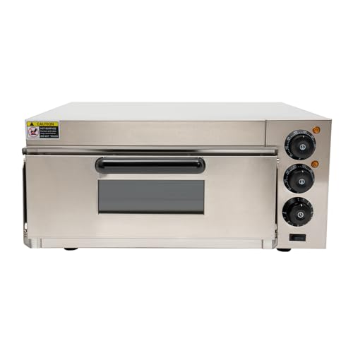 1800W Electric Pizza Oven, Commercial Pizza Oven Bake Pizzas, Portable Countertop Pizza Oven, Pizza Maker Machine for Commercial Home Indoor Use (Silver)