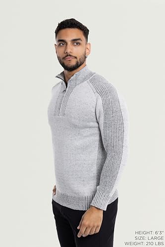 X RAY Mens Quarter Zip Pullover Sweater, Slim Fit Knit Long Sleeve Polo Quarter Zip Pullover Golf Sweatshirt for Men3