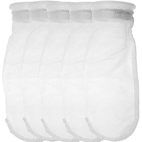 Honritone Nylon Mesh Filter Sock Bag 4 Inch Ring 50/100 / 200/300 / 400 Micron - by 15 Inch Long – 5 Pack (200 Micron - 4 Inch Ring) Cover