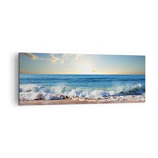 ARTTOR Lienzos decorativos mar orilla agua Cuadro Sobre Lienzo Moderno 140x50cm Cuadros Decoracion Salon Dormitorio Cocina Cuadros Pared Imágenes Grande XXL Wall Art Prints Decor Canvas AB140x50-3551