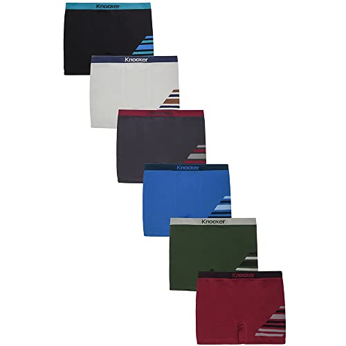 6 Pack Mens Microfiber Boxer Briefs Underwear Compression Stretch Sport One Size, Blue, Variable2