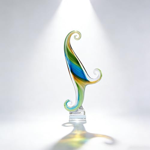 Escultura de vidrio soplado abstracta de 16 in miniatura 5