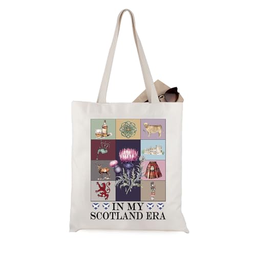WCGXKO Scotland Vacation Gift In My Scotland Era Scotland Themed Tote Bag for Travelers