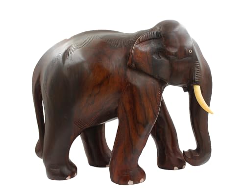Wooden Handmade Elephant Showpiece (10 inch), Animal