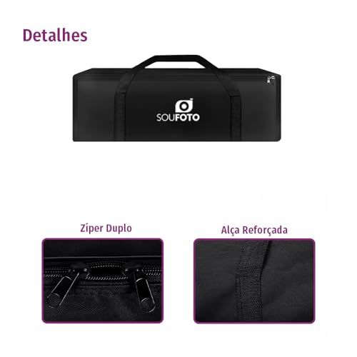 SOU FOTO Bolsa de Transporte em Nylon Reforçado com 85cm BKI-85 para Equipamentos Fotográficos