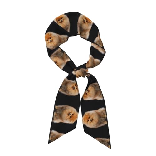 YWSOTRE Pomeranian Hund Welpe süß, Halstücher, Halstuch-Stirnband, Damenmode-Schal