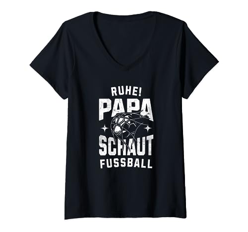 Ruhe Papa schaut Fußball - Lustiges Vatertag Geschenk Herren V-Neck T-Shirt