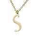 Morella Damen Halskette mit Buchstabe S Anhänger Edelstahl Gold in Schmuckbeutel