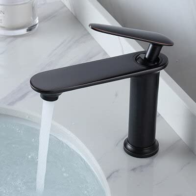 Grifo de lavabo oro cepillado premium con mezclador blanco de diseño exclusivo Noir