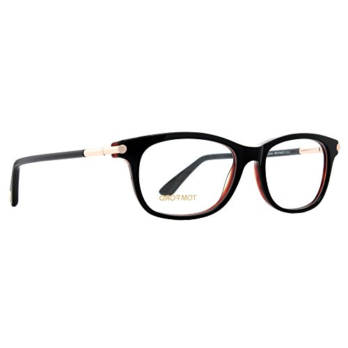 Image of Tom Ford FT5237 001 Eyeglasses Frames, Black and Amber, 52mm x 16mm x 140mm