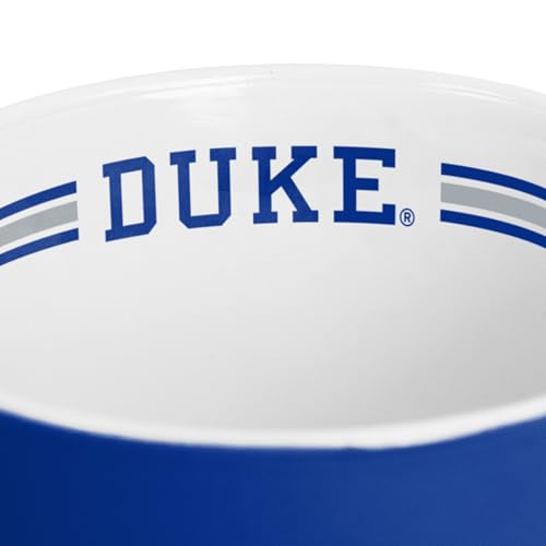 Image of Logo Brands NCAA Duke Blue Devils 15 oz Stripe Coffee Mug - Vintage Team Logo, Inside Print & Stripes, Microwave & Dishwasher Safe- Great Gift For Fans & Alumni