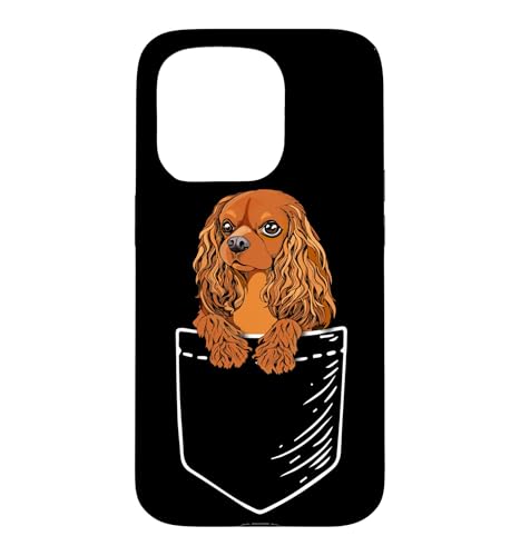 Funny Mens Womens Kids Pocket Ruby Cavalier Dog Lover �X�}�z�P�[�X iPhone 15 Pro �p