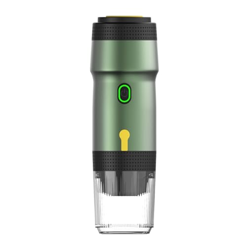 OGQTIBXV Cafetera Espresso Portátil de Viaje, Cafetera Recargable, Producción de Frío y Calor para Coche Senderismo Camping(Grün)