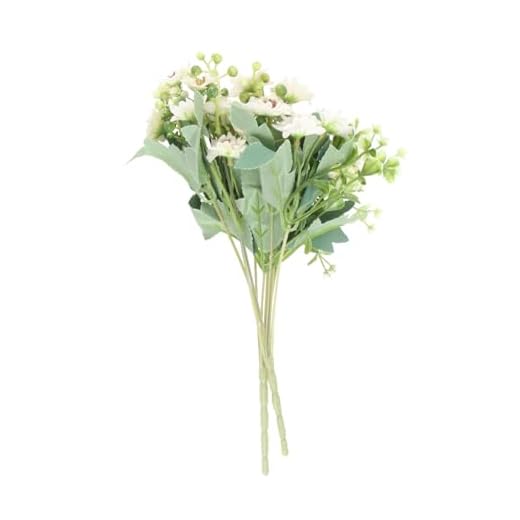 DECHOUS 2 Piezas Ramo Artificial Arreglos Florales Artificiales Margarita Falsa Resistente Paquete De Flores Realistas Ramo De Margaritas Falsas Novia Gerberas Blanco Familiar El Plastico