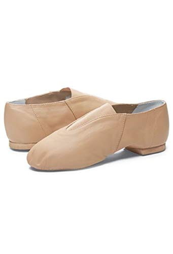 FreeShipping Tan Color Super Central Elastic Leather Jazz Shoes Quality Assured (12 - Kid)