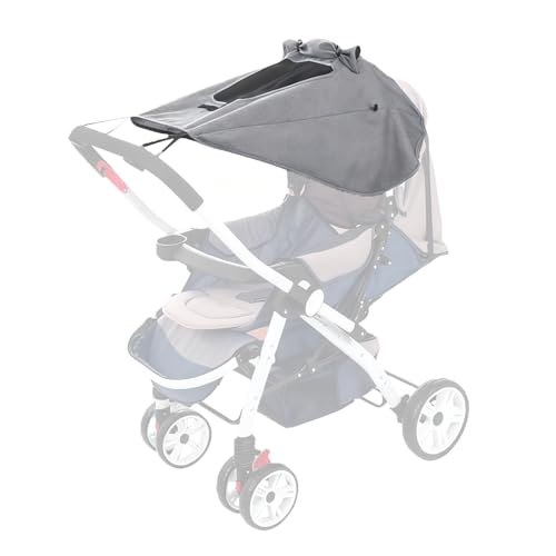 Pare-soleil pour poussette universel gris avec protection pluie