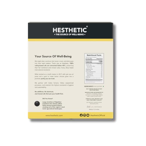 Image of HESTHETIC Cold Pressed Black Mustard (Rai) Oil 15L Bag-in-Box | Pure Kali Sarson Rai Ka Tel | Natural-Aroma Unrefined Cooking Oil for North Indian & Bengali Cuisine | German-Tech Single-Screw Press