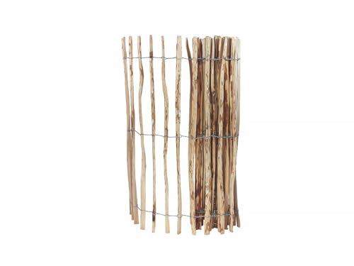 Staketenzaun – Gartenzaun 150 cm Hoch – Einfriedung von Grundstücken, Weiden, Teichen – Stabilisierung von Kletterpflanzen – Zaun aus Haselnussholz mit Stahldraht – Farbe natur, Länge 300 cm, 7-8 cm Staketenzaun – Gartenzaun 150 cm Hoch – Einfriedung von Grundstücken, Weiden, Teichen – Stabilisierung von Kletterpflanzen – Zaun aus Haselnussholz mit Stahldraht – Farbe natur, Länge 300 cm, 7-8 cm