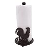 Rustic Rooster Cast Iron Paper Towel Holder–13 Freestanding Farmhouse Decor for Kitchen Bathroom or Lodge