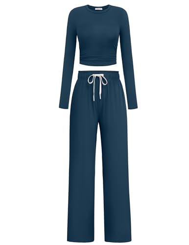 PINSPARK Women's Athletic Loungewear Set Dark Blue XS