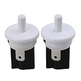 BQLZR Black and White Plastic Hosing 2 Pin 250V AC 3A Terminal Momentary SPST NC Refrigerator Door Light Switch Pack of 2