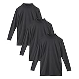 [ニッセン] インナーシャツ 秋 冬 あったか裏起毛ハイネック長袖インナー３枚組 黒3枚組 L