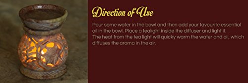 Pure Source India Stoneware Aroma Home Fragrance Diffuser (3 x 3 x 3.5 inch, Brown)