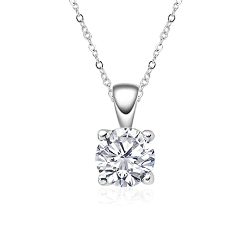 Collier moissanite 1 carat D argent 925 éclat d'exception