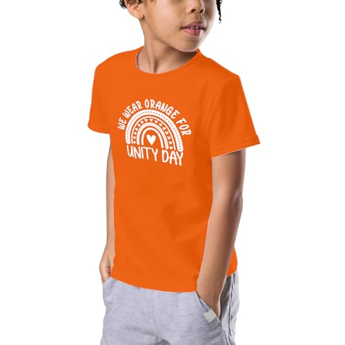 Image of Be Kind Rainbow Shirts for Kids Unity Day T-Shirt Inspirational Graphic Short Sleeve Cute Summer Tee Tops