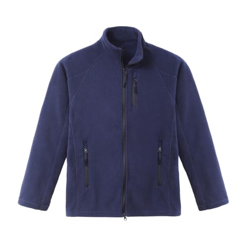 Fleece Jacket for Men Stand Collar Full Zip Sweatshirt Zipper Pocket - image 3