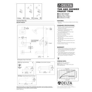 Delta Faucet Ara 17 Series Dual-Function Shower Handle Valve Trim Kit, Matte Black T17067-BL (Valve Not Included)