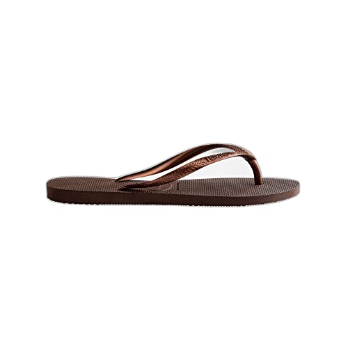 Chinelo Slim, Havaianas, Feminino, Café/Acobreado Metálico, 35/36