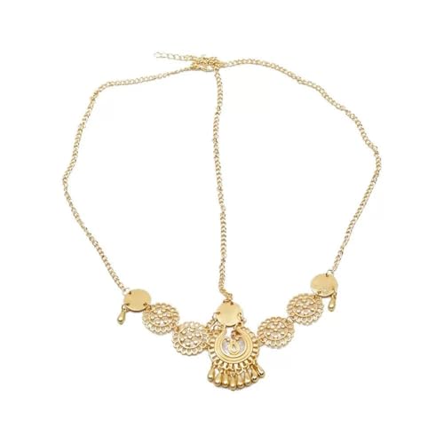 CIXVOEMK Cadena de borla vintage, joyería de frente con forma de lágrima de cristal, accesorio decorativo para el cabello para estilo Hanfu, tocado de novia (cadena para la cabeza-G)