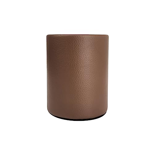 Fosinz Porte-stylos en cuir PU Porte-crayons rond Pot à crayons Pot à stylos Porte-brosses de maquillage Support d'affichage Bureau Organisateur de papeterie pour la...