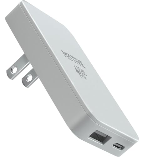 Flat Wall Charger 35W, Super Fast Charger USB C for Samsung Galaxy S25 Ultra, S24, iPhone 16 Pro Max, Slim USB Wall Charger with Flat Plug Adapter, Dual Port A & C Flat Outlet Plug | MOTIVE
