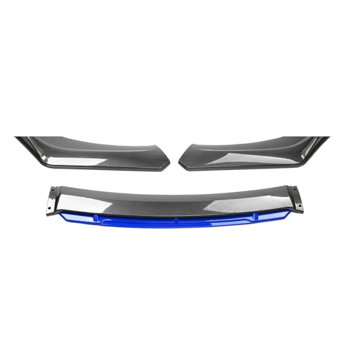 Kit de lèvre d'aileron de pare-chocs avant en ABS look carbone bleu pour un look sport premium