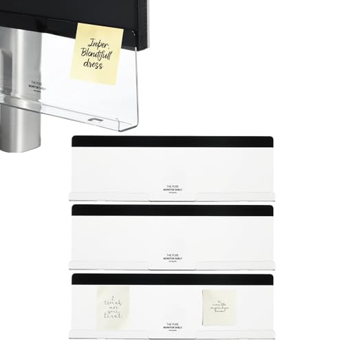 Tableau pour moniteur transparent avec fond noir pour notes adhésives