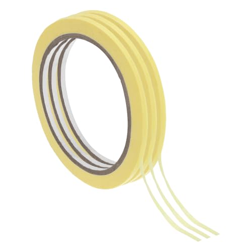 Image of PATIKIL Masking Tape 0.1 Inch x 22 Yard, 3 Roll General Purpose Adhesive Painting Tape Painters Tape for Arts Crafts Label, Yellow